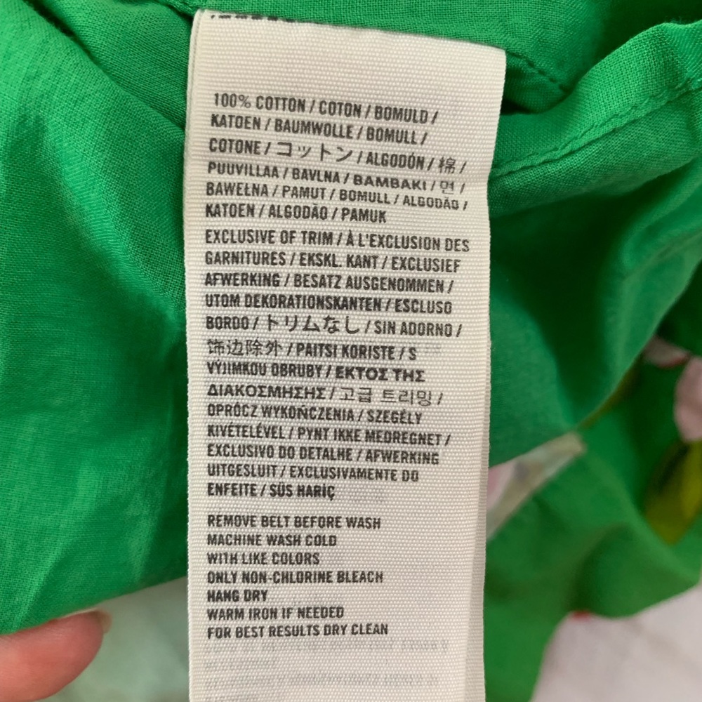 Strapless Green Pink Floral Dress Pockets - Picture 7 of 8